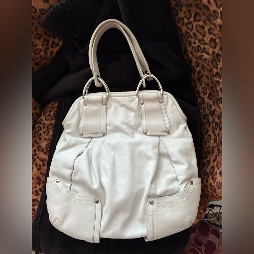 Kooba Soft White Leather Hobo Bag